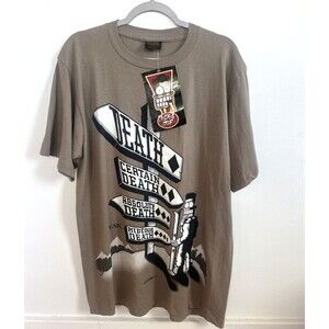 Vtg Scared Stiff T-Shirt Adult Brown 1996 Death Ski Hike Single Stitch Sz L  NWT